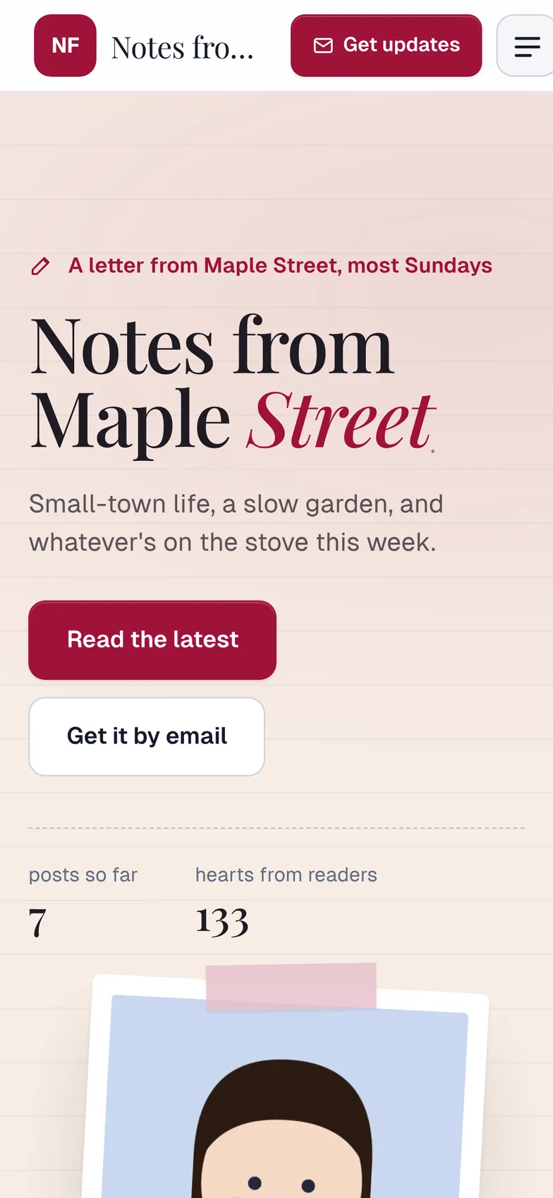 The same site on a phone