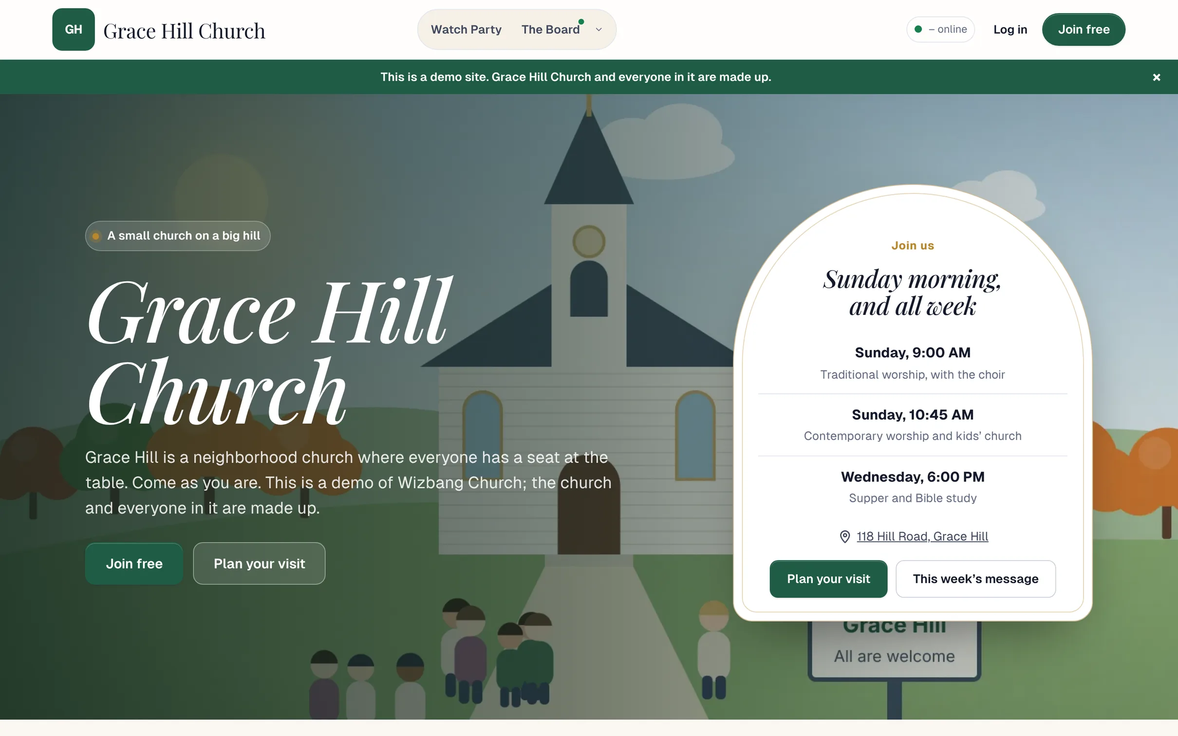 The Grace Hill Church demo site