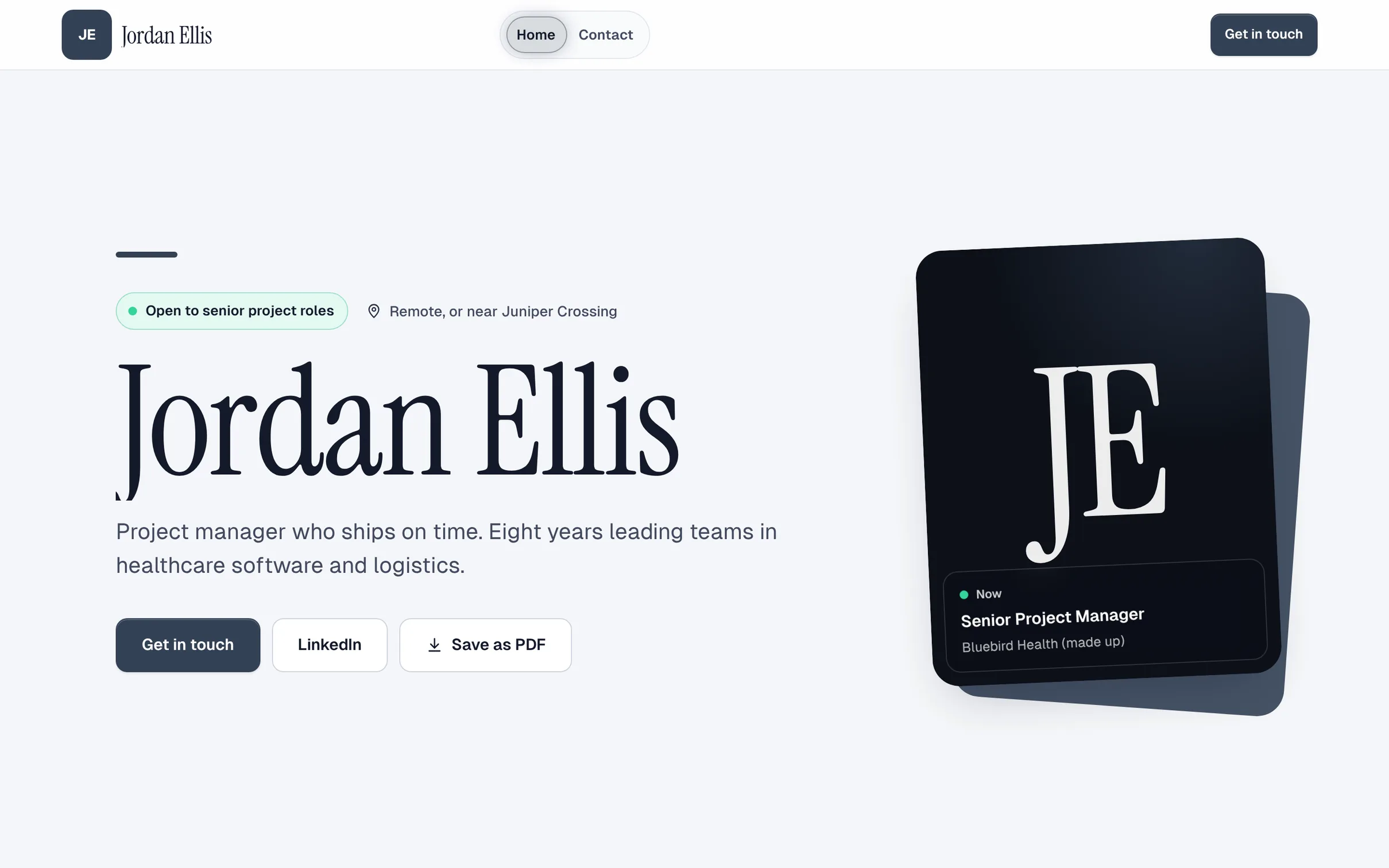 The Jordan Ellis demo site