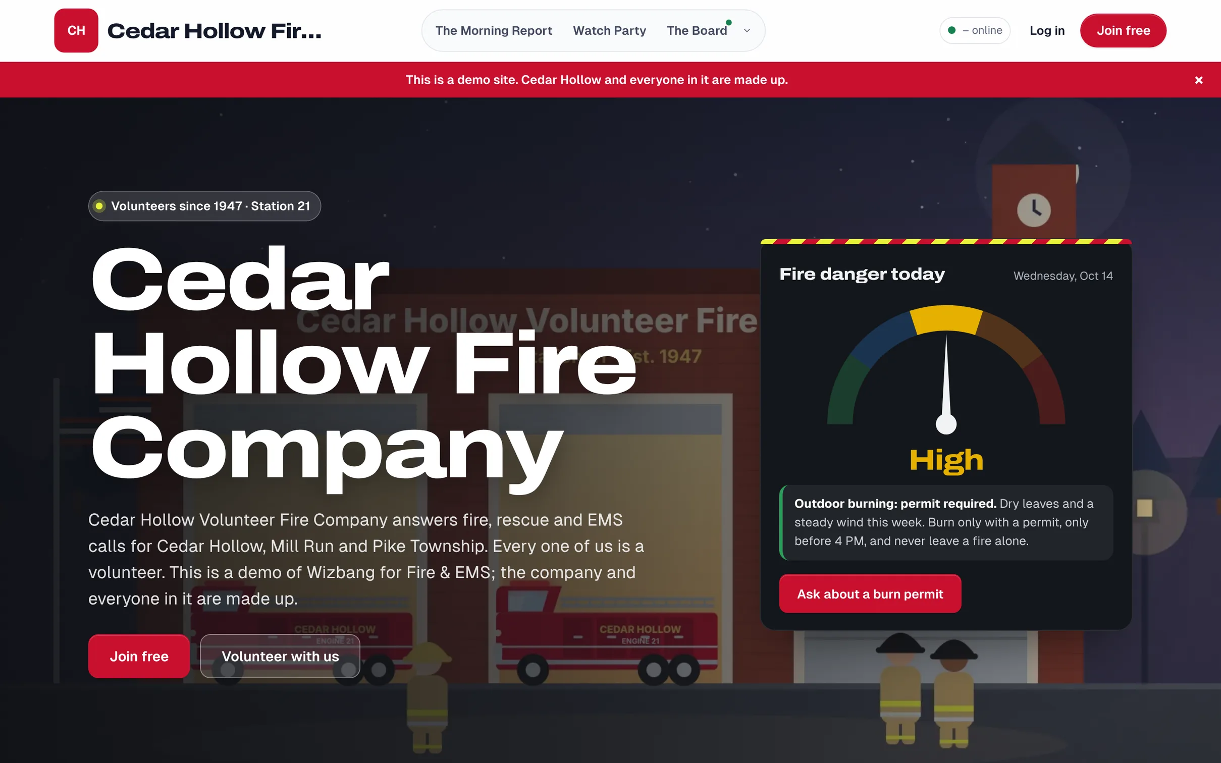 The Cedar Hollow Fire Company demo site