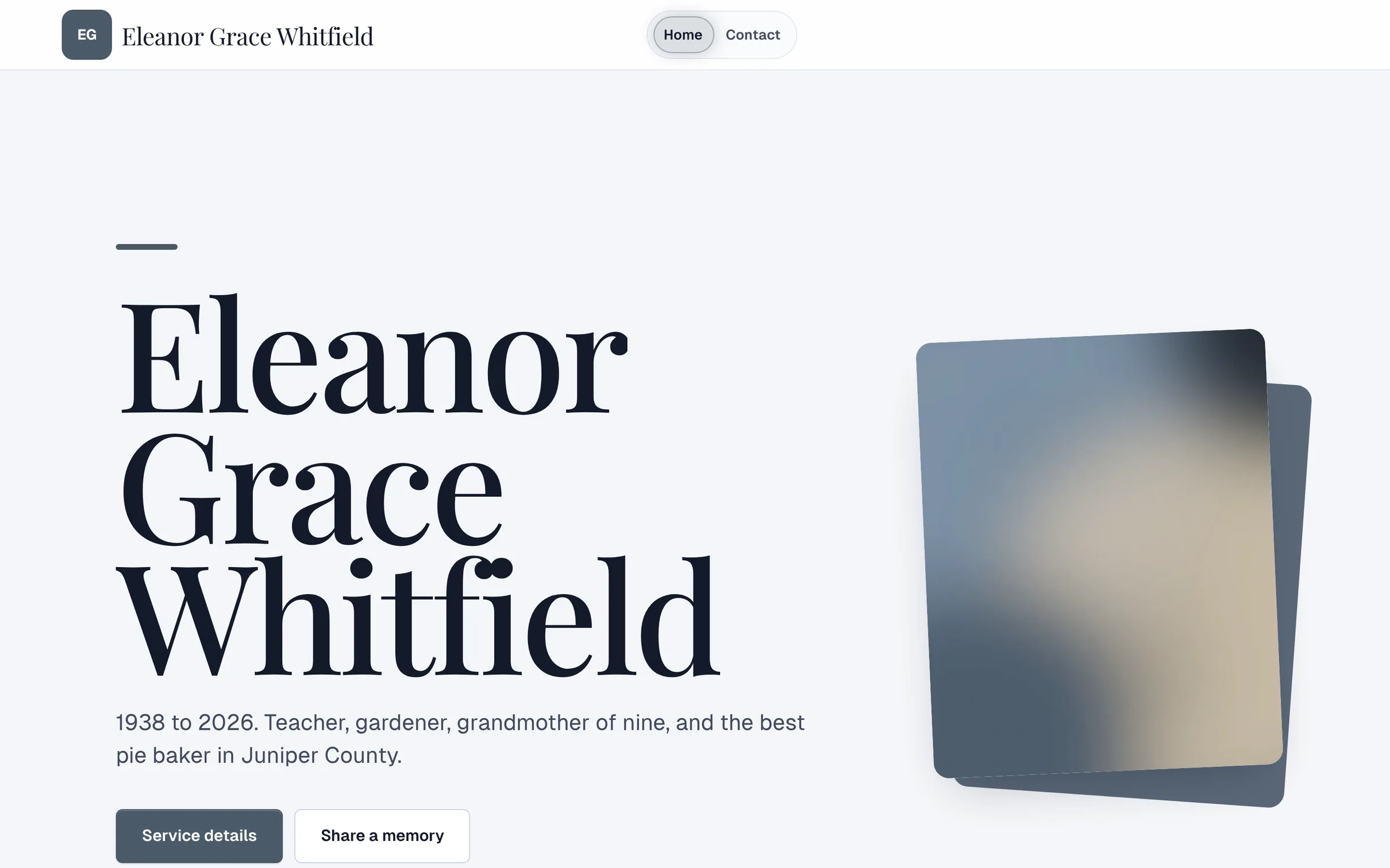 The Eleanor Grace Whitfield demo site