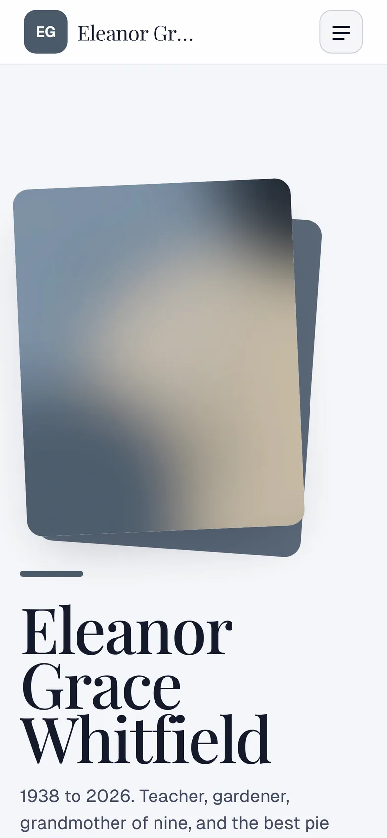 The same site on a phone