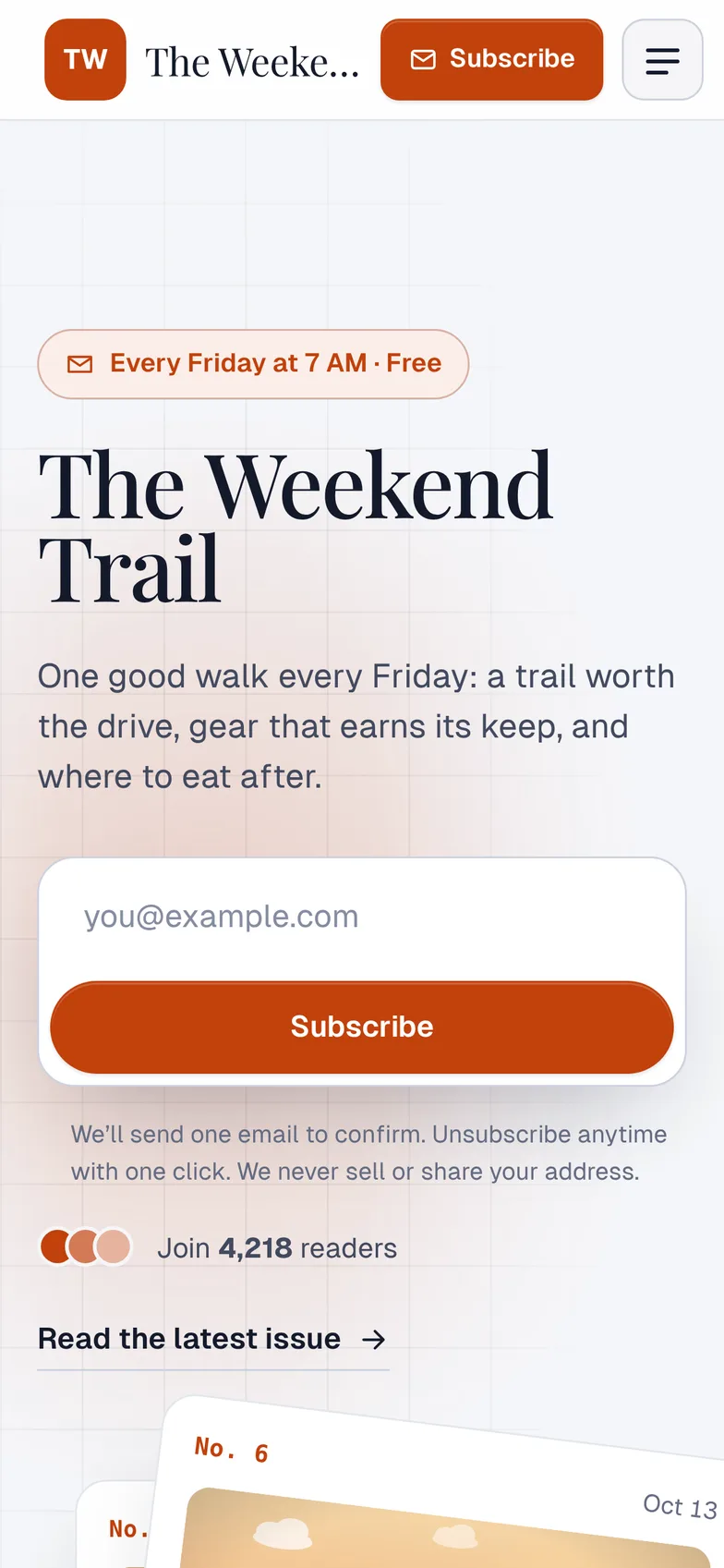 The same site on a phone
