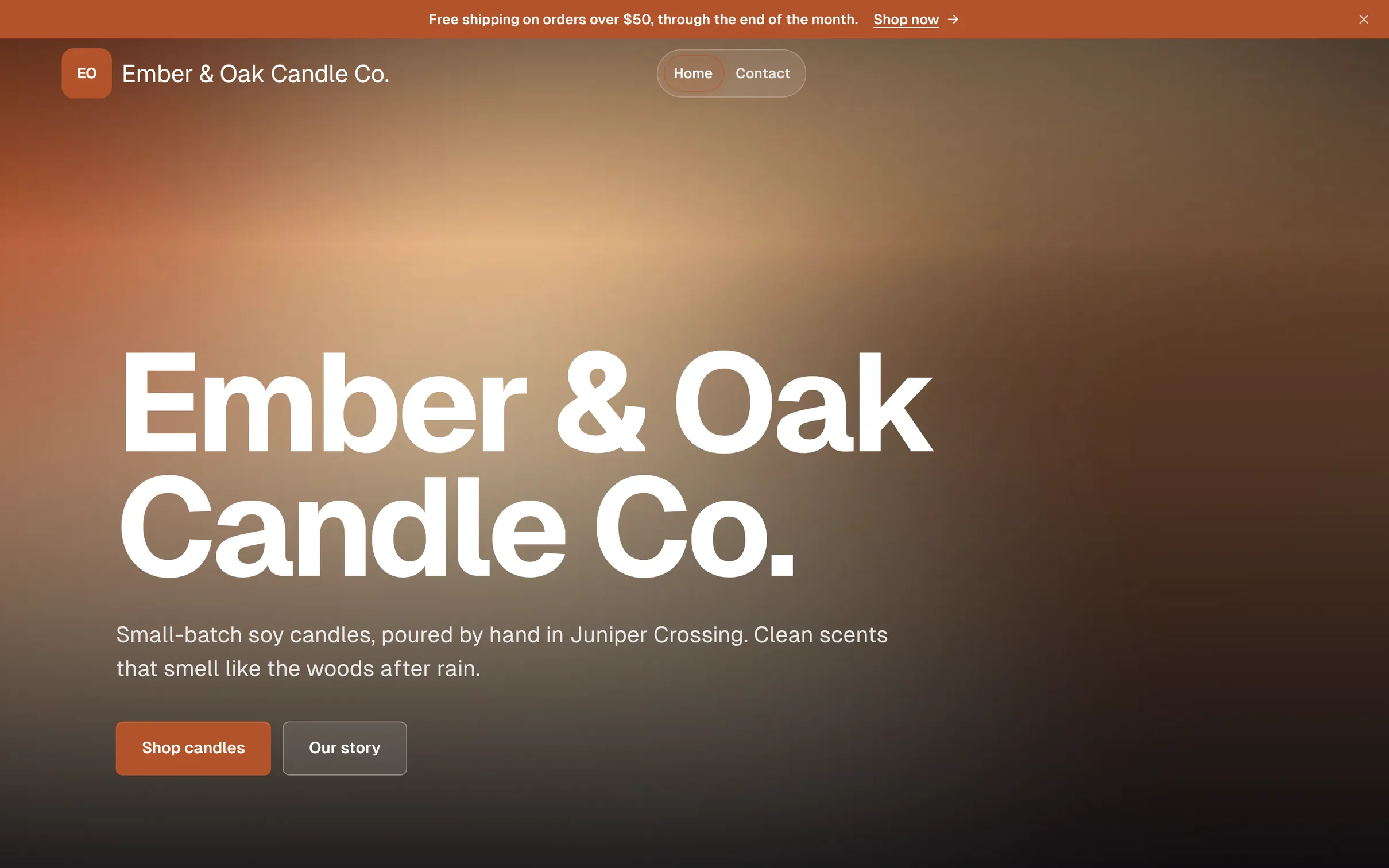 The Ember & Oak Candle Co. demo site